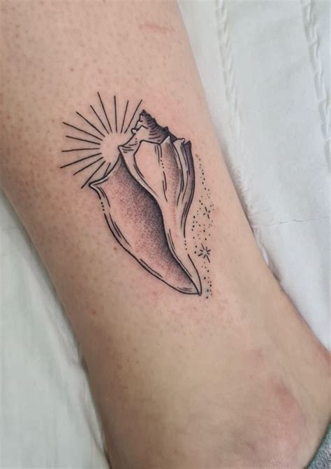 Narly Tattoos Rad Little Conch Shell And Beach Scape For Emmarothh Bookings Open Airlieink Dm S Via Instagram Or Facebook Free Consultations Instagram