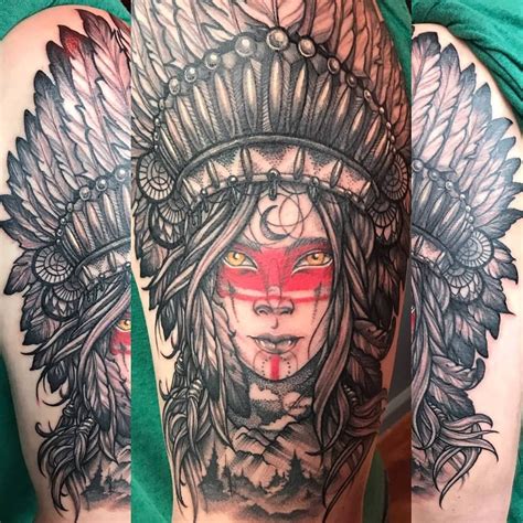 Native American Girl With Headdress In The Sun A Compass And A Clock And Arrowhead Tattoo Idea Tattoosai Native American Girl With Headdress In The Sun A Compass And A Clock And Arrowhead Tattoo Idea Tattoosai