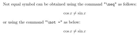 Mastering 'Not Equal' LaTeX Symbols Quickly