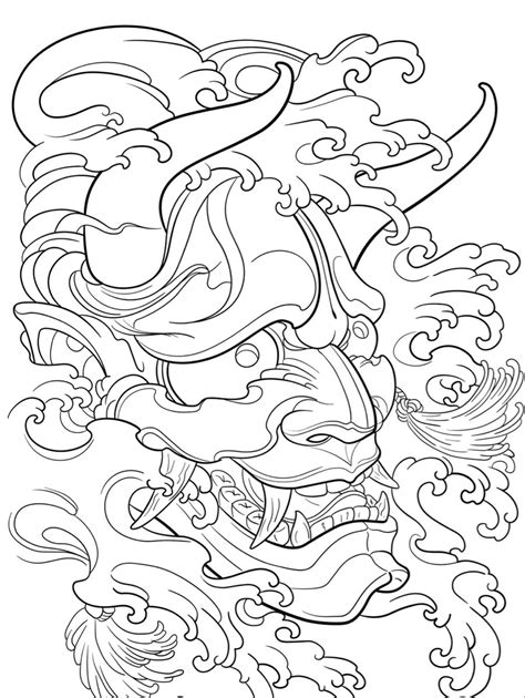 Oni Mask Outline Japan Tattoo Design Japanese Tattoo Japanese Mask Oni Mask Outline Japan Tattoo Design Japanese Tattoo Japanese Mask