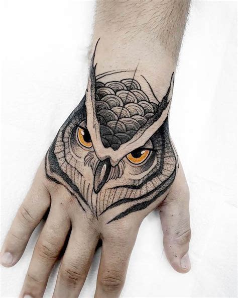 Owl Hand Tattoos