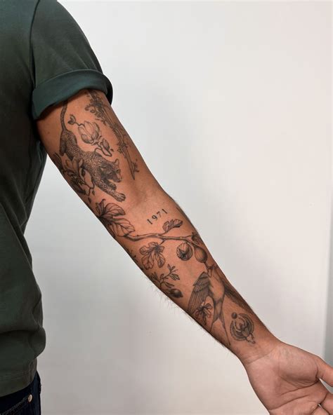 Patchwork Sleeve Tattoo Men In 2024 Tattoo Ideen Klein Ideen F R