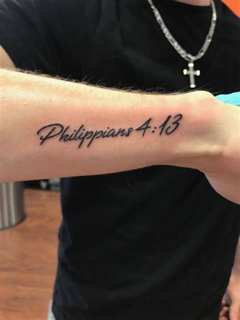 Philippians 4 13 Tattoo On Forearm Eagleviewtattoo Com