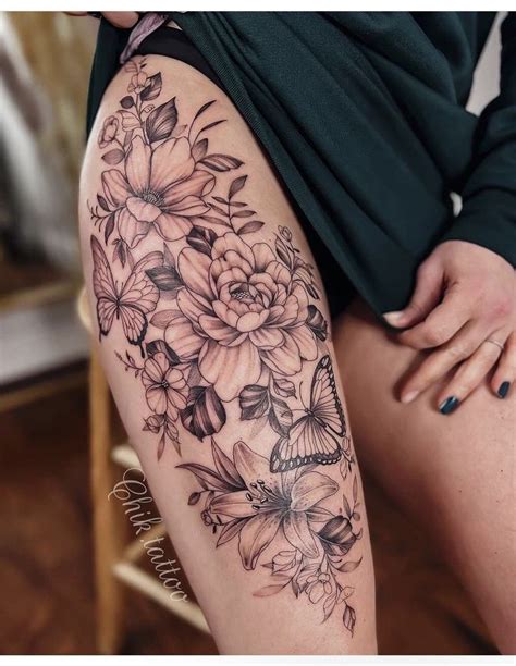 Pin By Leah On Tattoos In 2025 Leg Tattoos Women Floral Thigh