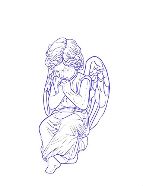 Pin On Stencil Ready Tattoo Design Book Simple Angel Tattoos Cherub