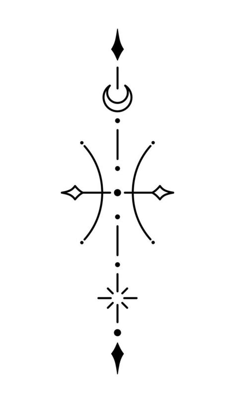 Pisces Zodiac Sign And Symbol Blackwork Tattoo Sacred Geometry