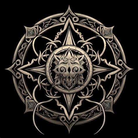 Premium Ai Image Dharma Wheel Buddhism Tattoo Design Illustration