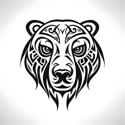 Premium Photo Polar Bear Head Tattoo Design Dark Art Illustration