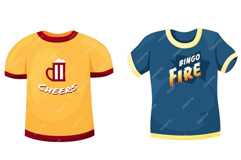 Premium Vector Yellow And Blue Cartoon T Shirt Set With Pretty Tattoo