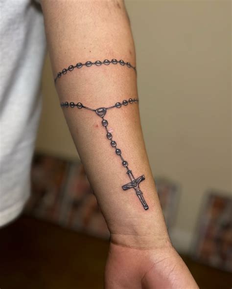 Rosary Tattoo Design On Forearm Artofit