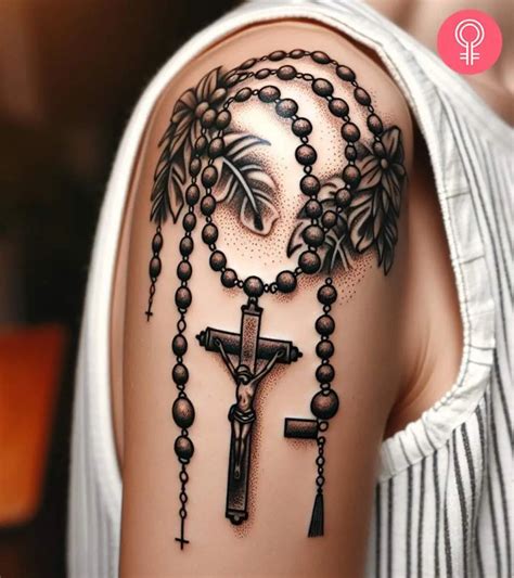 Rosary Tattoos On Upper Arm