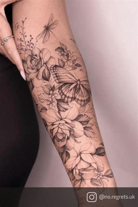 Roses And Butterflies Tattoo No Regrets Tattoo Sleeve Tattoos For