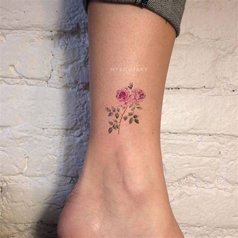 Ryoko Small Watercolor Wild Flower Rose Temporary Tattoo Small Flower