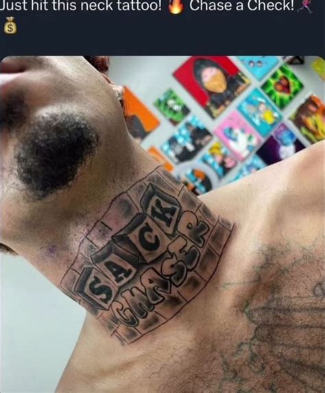Sack Chaser Neck Tattoo