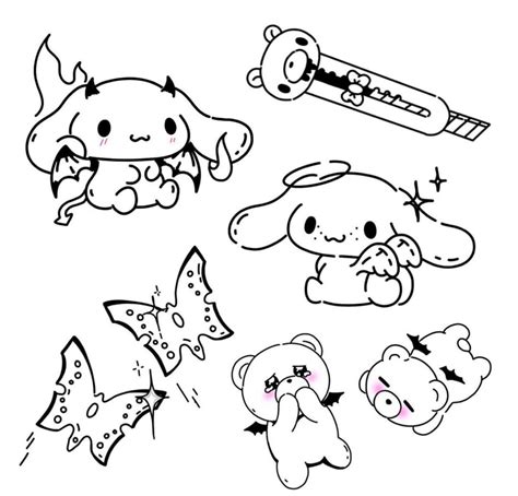 Sanrio Flash Tattoos Designs Line Art Aesthetics Kpop Tattoo Anime