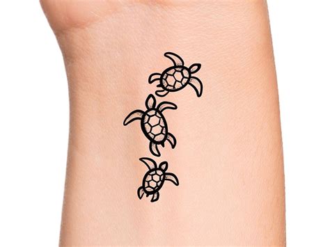 Sea Turtles Temporary Tattoo Etsy