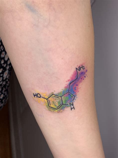 Serotonin Structure Tattoo Enhance Joy And Happiness With A Dopamine