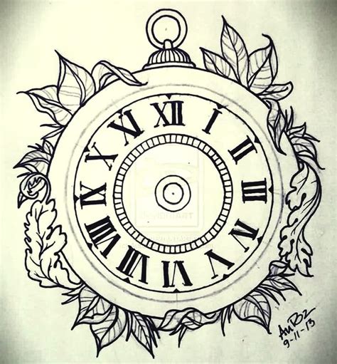 Simple Clock Tattoo Drawing Bronctattooaus Com