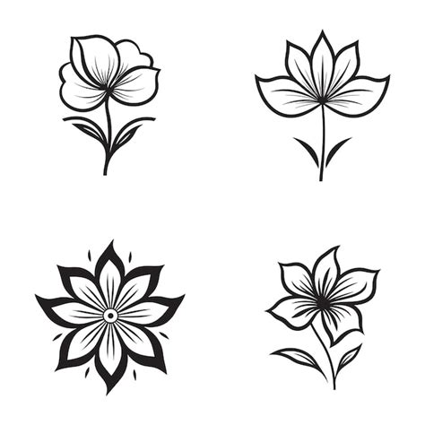 Simple Flower Tattoo Design Premium Ai Generated Vector