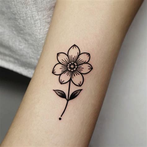 Simple Flower Tattoo Design