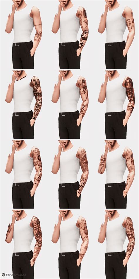 Sims 4 Sleeve Tattoos Cc Sims 4 Tattoos Sims 4 Sims 4 Free Mods