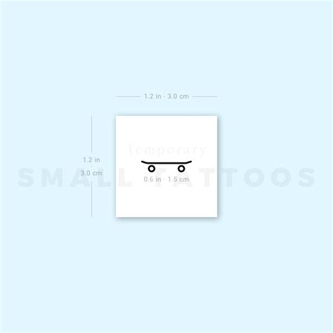 Skateboard Temporary Tattoo Set Of 3 Small Tattoos