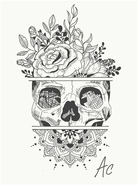 Skull With Flowers Tattoo Meaning Printable Calendars At A Glance