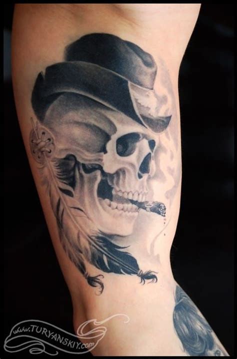 Smoking Skull Tattoo By Tattoo Zhuzha Post 30308