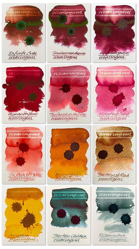 Some More Wearingeul Standard Ink Swatch Tests Fountain Pen Ink Art