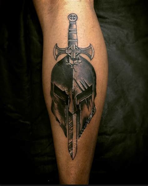 Spartan Shield And Sword Tattoo