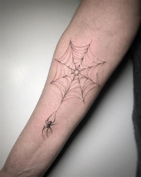 Spider And Web Tattoo On The Forearm Clean And Classic Customized Outer Arm Tattoo Artist Enansndvl Blackwidow Spider Spiderwebtattoo Ewetattoo Spidertattoo Blackwidowtattoo