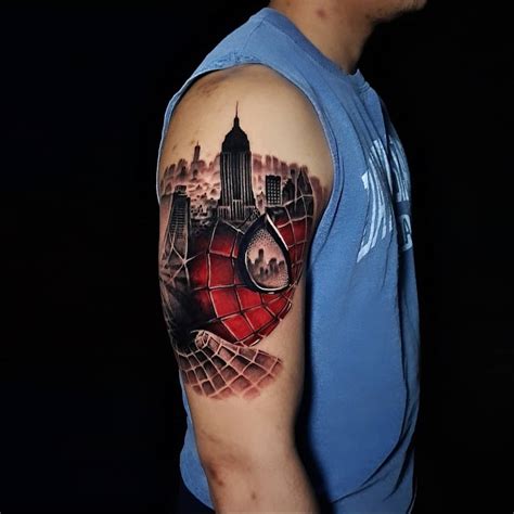 Spiderman Man Tattoos Spider Man Tattoo 2024 Merges Design Realism