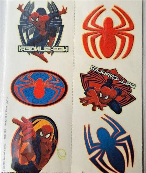 Spiderman Tattoos 6 Sheets Spider Man Tattoos Birthday Party Favor Kids Birthday Favor Etsy