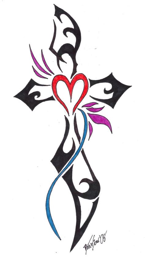 Spiked Tribal Cross Tattoo Design Spiked Tribal Cross Tattoo Design