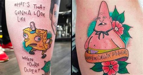 Spongebob Squarepants Tattoos That Fans Have Our Respect For Actually