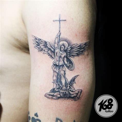St Michael Tattoo Black And Grey Tattoos For Guys St Michael Tattoo St Michael Tattoo Black And Grey Tattoos For Guys St Michael Tattoo