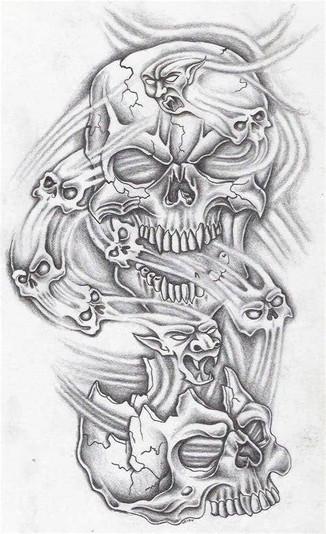 Stencil Evil Skull Tattoo Designs Tattoo Style Trends
