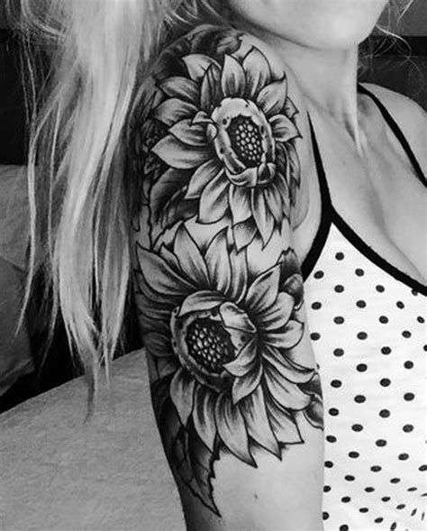 Sunflower Tattoo Black And White Sunflower Tattoo Black Sunflower