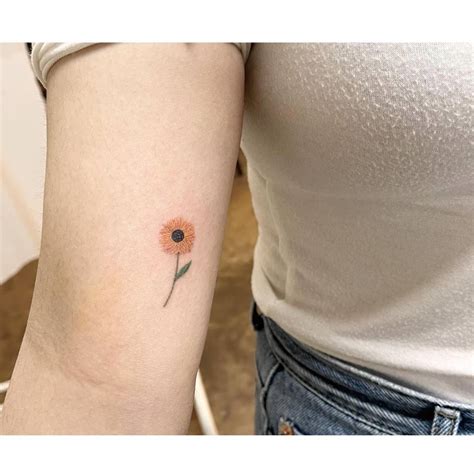 Sunflower Tattoo Located On The Inner Arm