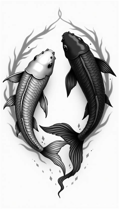 Tattered Koi Fish Yin Yang Tattoo Design Stable Diffusion Online Tattered Koi Fish Yin Yang Tattoo Design Stable Diffusion Online