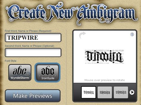 Tattoo Ambigram Generator Joherswift