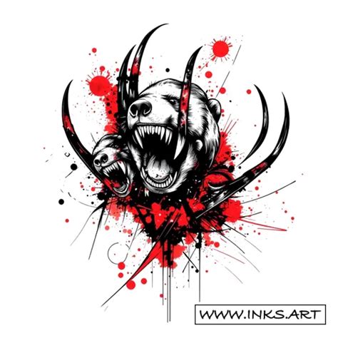 Tattoo Design Bear Claw Marks Tearing Through Skin Style Trash Polka