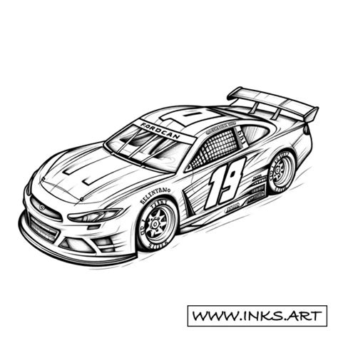 Tattoo Design Side View Nascar Race Car Sketch Style Sketch