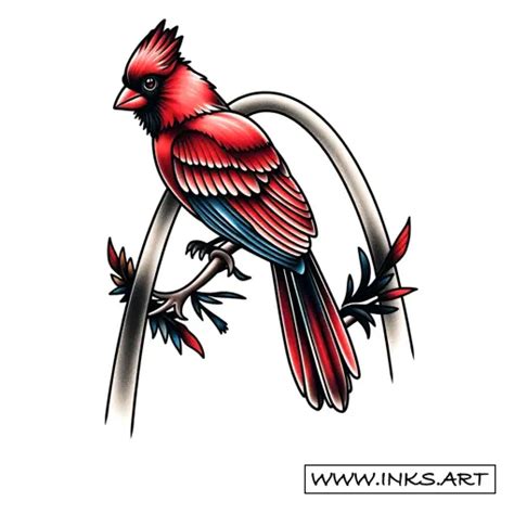 Tattoo Design St Louis Cardinal And Gateway Arch Style Neotraditional Tattoo Design St Louis Cardinal And Gateway Arch Style Neotraditional
