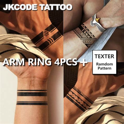 Tattoo Designer Wristbands 4 Piece Set Dual Purpose Arm Ring Tattoo Arm Ring Tattoo Stickers