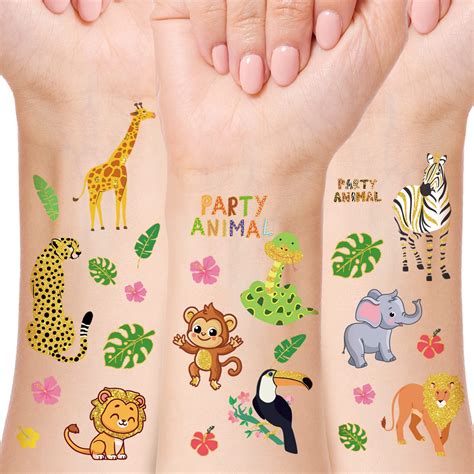 Temporary Tattoos Animals Kids Tattoos Etsy