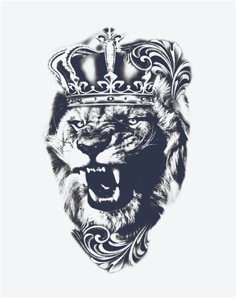 The Lion With The Crown Natural Herbal Temporary Tattoos Inkartlink
