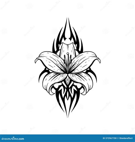 Tiger Lilies Wealth Pride Tiger Lily Flower Original Tribal Tattoo Design