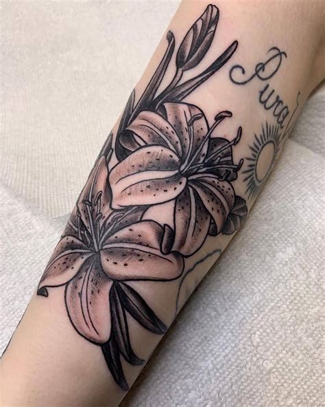 Tiger Lily Flower Tattoo