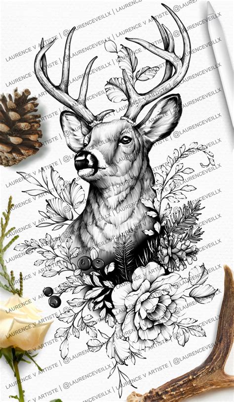 Traditional Deer Tattoo Drawing Traditional Deer Tattoo Drawing